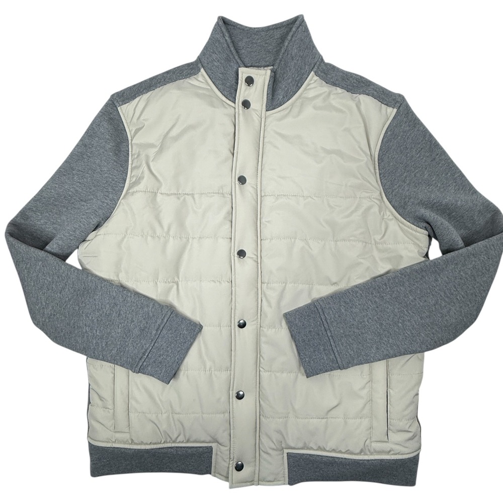 BANANA REPUBLIC Soft Fleece Puffer Jacket NWT Cream White Zip Snap Coat Size‎ XL